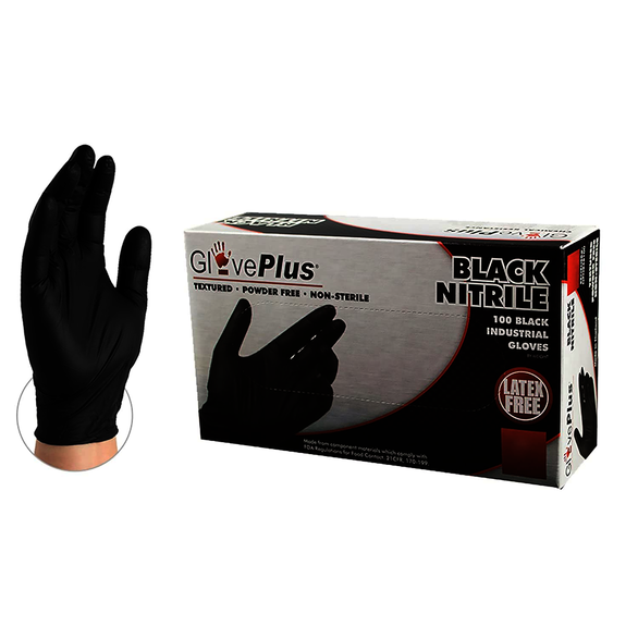 nitrile black gloves small