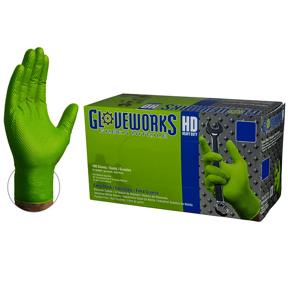 green nitrile gloves medium