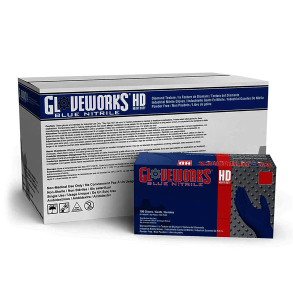 gloveworks blue nitrile hd